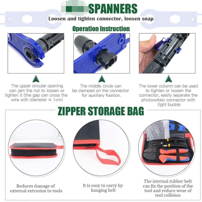 Keadic Solar Crimping Tools Includes Solar Panel Connectors, Solar Cable Connectors, Spanner Wrench, Solar Solar Crimper Tool Kit for 2.5/4.0/6.0mmÂ² MC3 MC4 Solar Panel ï»¿ - Image 5